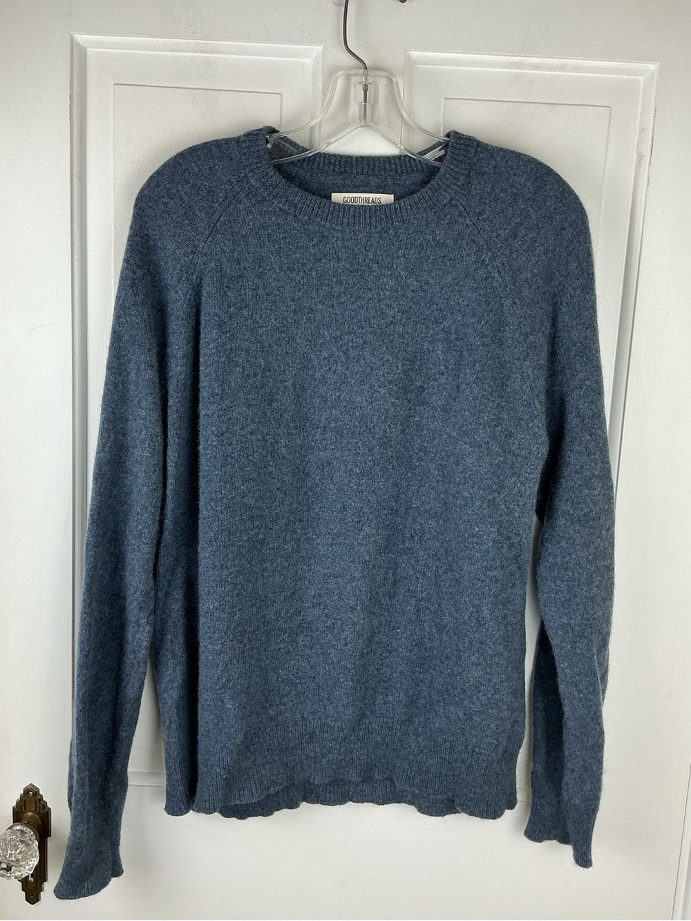 Goodthreads Women's Crewneck Sweater in Blue 100% Lambswool Large